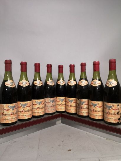 null 9 bouteilles GEVREY CHAMBERTIN - GERICOT GAUTHIER 1970 Etiquettes légèrement...