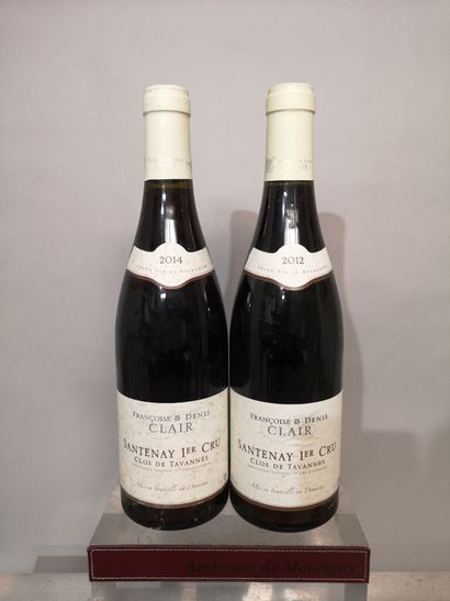 null 2 bouteilles SANTENAY 1er cru "Clos de Tavannes" - Françoise & Denis CLAIR 2012...