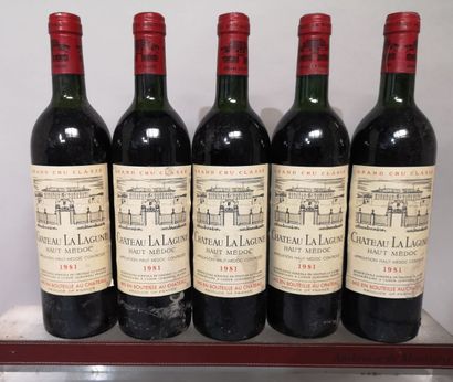 null 5 bouteilles Château La LAGUNE - 3e Gcc Haut Médoc 1981
Etiquettes légèrement...