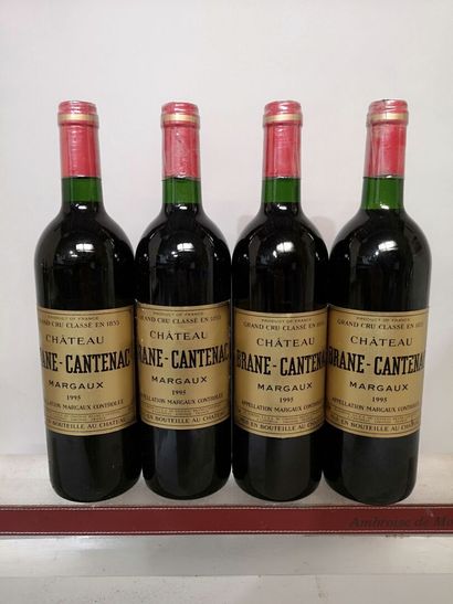 null 4 bouteilles Château BRANE CANTENAC - 2e Gcc Margaux	1995		
1 bas goulot.
