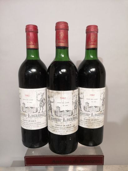 null 3 bouteilles Château LAGRANGE - 3e Gcc Saint Julien 1982	
Etiquettes légèrement...