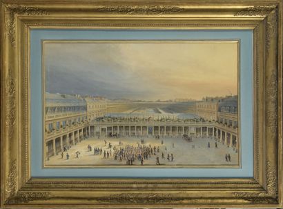 null Jean-Jacques CHAMPIN (Sceaux 1796 - Paris 1860)
Vue de la nouvelle galerie du...