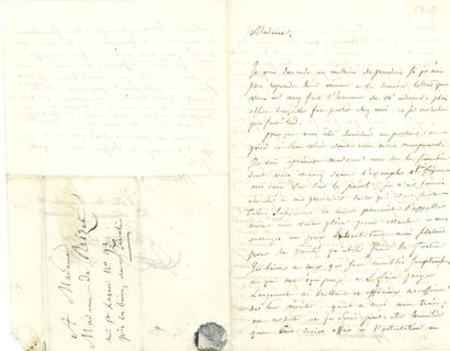 null Anne-Louis GIRODET-TRIOSON. L.A.S., [fin janvier 1819 ?], à Madame de REISET...