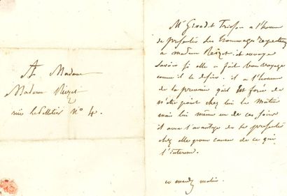 null Anne-Louis GIRODET-TRIOSON. 2 L.A.S. (signées en tête, à la 3e personne), [1823-...