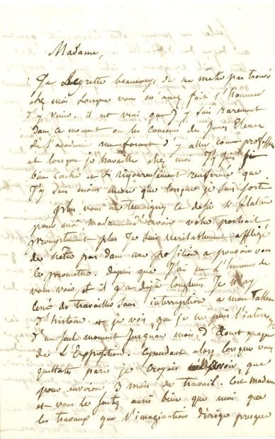 null Anne-Louis GIRODET-TRIOSON. L.A.S., [mars 1819 ?], à Madame de REISET ; 2 pages...