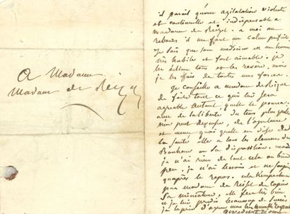null Anne-Louis GIRODET-TRIOSON. L.A.S., [1819 ?], to Madame de REISET; 1 page
small...