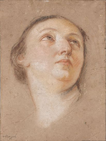 Antoine COYPEL (1661-1722) Antoine COYPEL (1661-1722)
Study of a woman's head
Pastel.
Annotated...