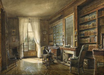 null François-Edme RICOIS (Courtalan, 1795 - Mareil-Marly, 1881)
Scène d'intérieur,...