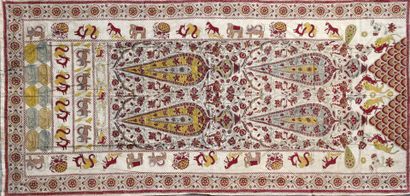null Paire de kalemkars, Perse, premier tiers du XXe siècle, toile de coton imprimée,...