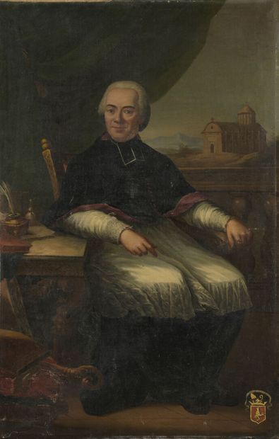 null École FRANÇAISE vers 1770
Portrait d'un évêque
Huile sur toile.
172 x 111,5...