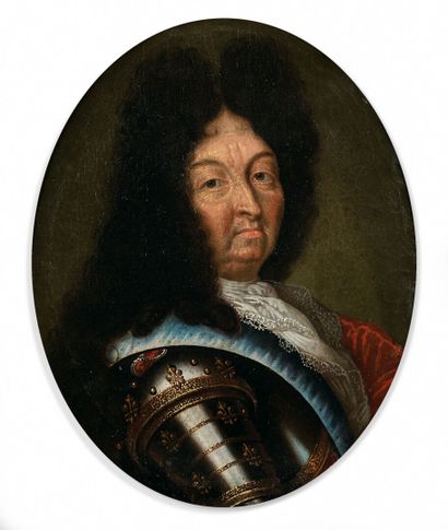 null École FRANCAISE vers 1700, entourage de Pierre GOBERT
Portrait de Louis XIV...