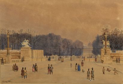 null Théodore JUNG (1803-1865)
Entrée des jardins des Tuileries depuis la place de...