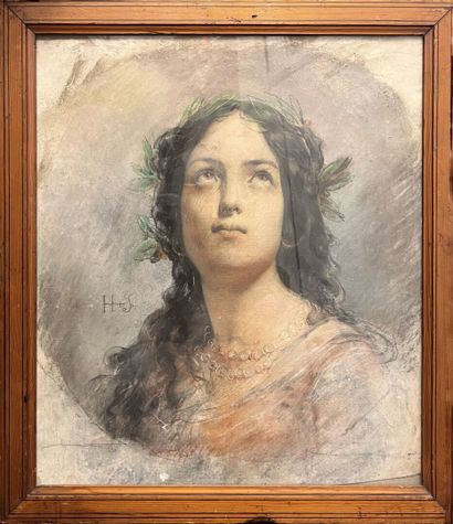 null Peut-être Hippolyte Victor SEBRON (1801-1879)
Femme en « extase »
Huile sur...