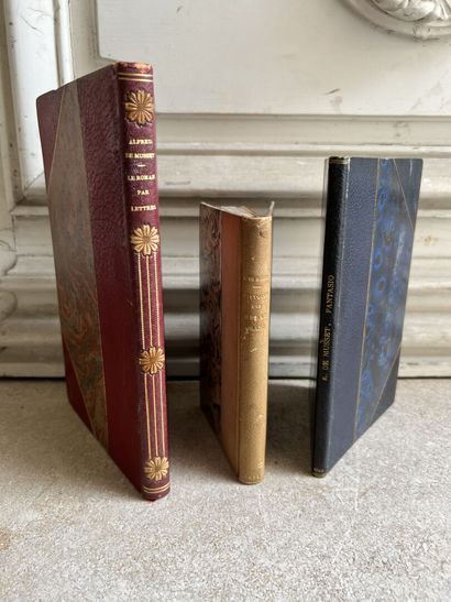 null Alfred de Musset,
Three first editions, one with a note signed by the artist...
