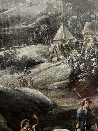 null Attribué à Willem Van Bemmel (1630-1708)
Paysage de neige
Toile.
51 x 71 cm...