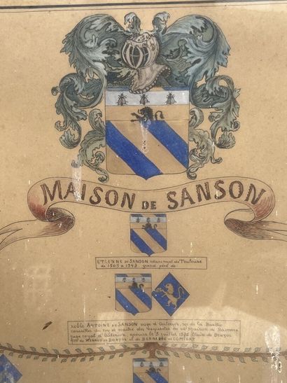 null Maison de Sanson, XIXème siècle
Arbre généalogique avec blasons relatifs à la...