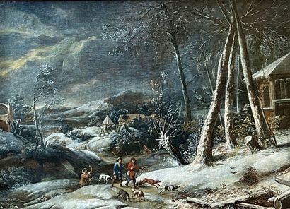 null Attributed to Willem Van Bemmel (1630-1708)
Snowy landscape
Canvas.
51 x 71...