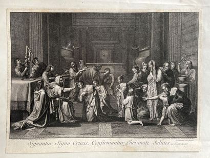 null French school, 18th century
Lot of five engravings by Benoist Audran after Nicolas...