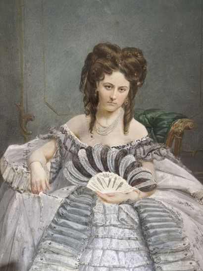 null Photographie réhaussée de la Comtesse de Castiglione
40 x 28 cm