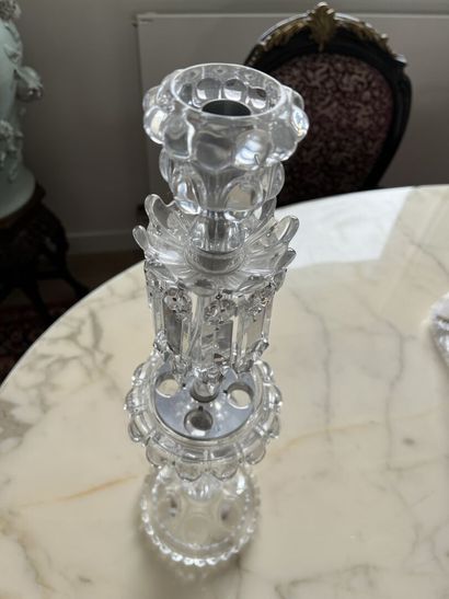 null BACCARAT
CANDELABRE with five lights in crystal with decoration of pendeloques....
