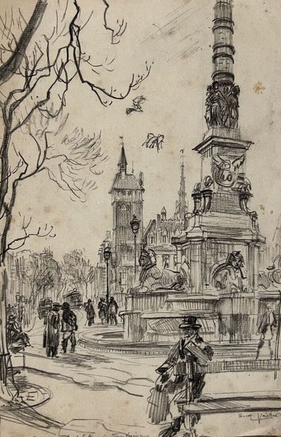 null Eugène Véder (1876-1936)
Lot de 6 dessins
Paris, place du Chatelet, la fontaine...