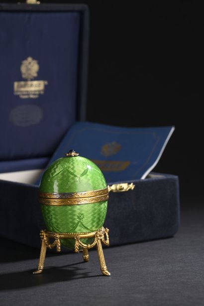 null FABERGÉ Collection by Victor MAYER, 1960
EGG in silver gilt and green enamel...