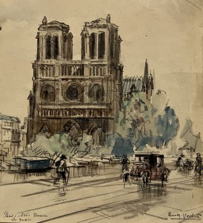null Eugène Véder (1876-1936)
Lot de neuf dessins
Paris, Panthéon 1922 - Paris, place...