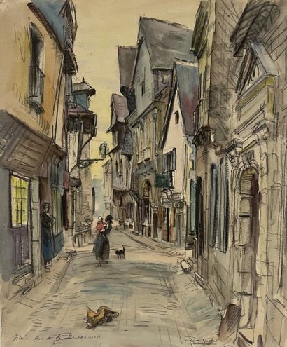 null Eugène Véder (1876-1936)
Lot de six dessins
Concarneau - Entrée de la ville...
