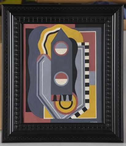 null Georges VALMIER (1885-1937)
Decorative motif, 1925-30
Gouache signed lower right.
Small...