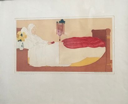 null Bernard BOUTET de MONVEL (1881-1989)
The convalescent, 1906
Etching in colors.
Signed...