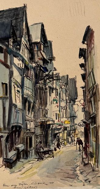 null Eugène Véder (1876-1936)
Lot de dix dessins
Lisieux : Place Victor Hugo - Rue...