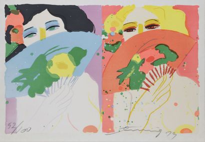 null Walasse TING (1929-2010)
Composition avec deux femmes
Lithographie.
Signée,...