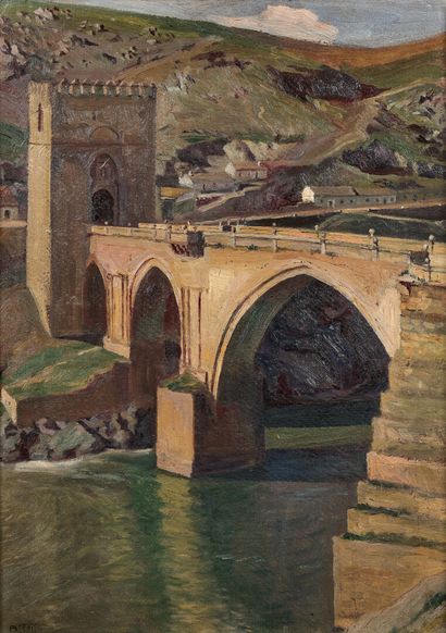 null Andrés FEIST (actif au XXe siècle)
Pont d'Alcantara à Tolède, 1927
Huile sur...