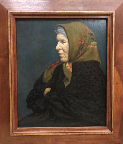 null Denys SCHNEIDER-BORDACHAR
Portrait de femme au fichu, 1914
Huile sur toile.
Signée...