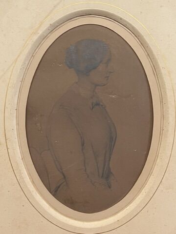 null Vincent COURDOUAN (1810-1893)
Portrait de profil de Madame Antoine Courdouan,...