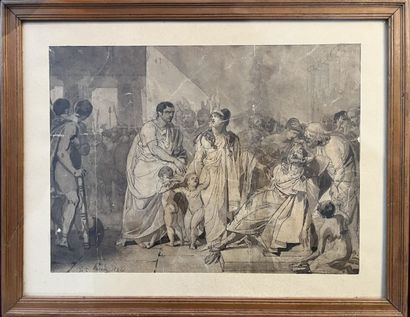 null École FRANÇAISE, 1826
La mort de Sénèque
Lavis.
Signé et daté en bas à gauche.
Griffures,...