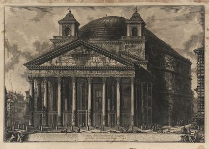 null D'après PIRANÈSE,
Le Panthéon d'Agrippa, Vue intérieure de la basilique du Latran,...