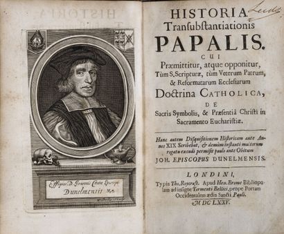COSIN (John). Historia transubstantiationis papalis [...] Eucharistiae. Londini,...