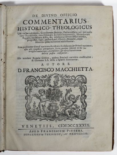 MACCHIETTA (Francesco). De divino officio commentarius historico-theologicus ubi...