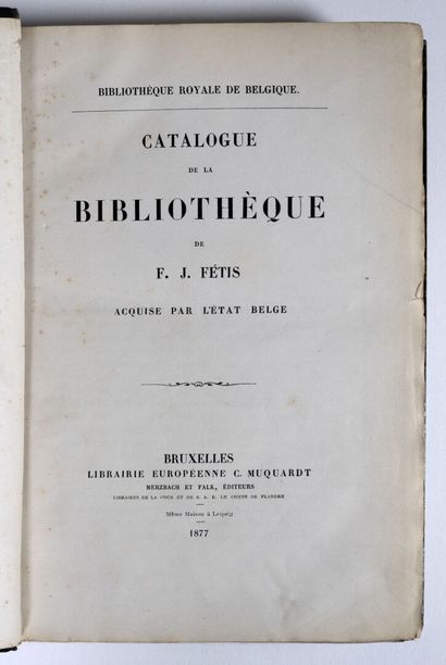 [Musique]. [Bibliographie]. BIBLIOTHÈQUE royale de Belgique. Catalogue de la bibliothèque...