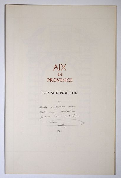 POUILLON (Fernand). Aix en Provence. Inventaire et monographie suivis des relevés...