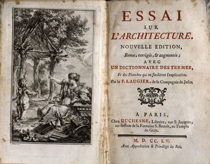 LAUGIER (Marc-Antoine). Essai sur l'architecture. Nouvelle édition... avec un Dictionnaire...