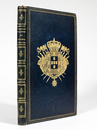 [Reliure aux armes]. [Portugal]. MAXIMES et pensées recueillies par un diplomate. Bruxelles, Muquardt, 1877.