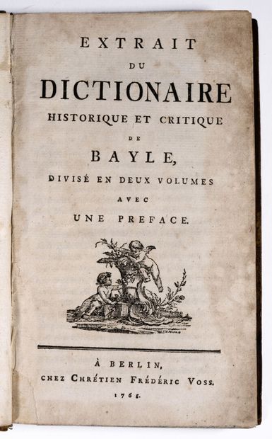 BAYLE (Pierre) ; FRÉDÉRIC II (roi de Prusse). Extrait du Dictionnaire historique...