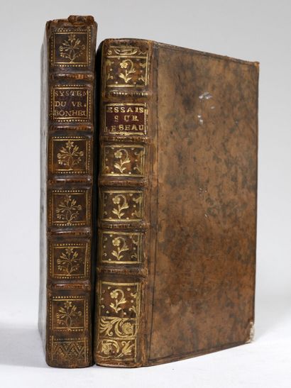 2 volumes. ANDRÉ (Yves-Marie) ; FORMEY (Johann Heinrich Samuel). Essai sur le beau,...