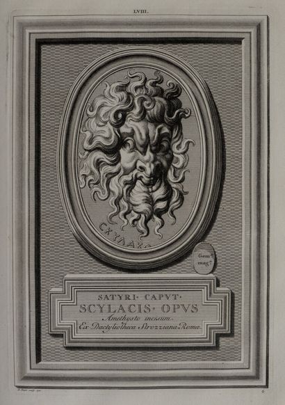 STOSCH (Philipp von). Pierres antiques gravées sur lesquelles les graveurs ont mis leurs noms dessinées & gravées en cuivre A Amsterdam, chez B. Picart, 1724.