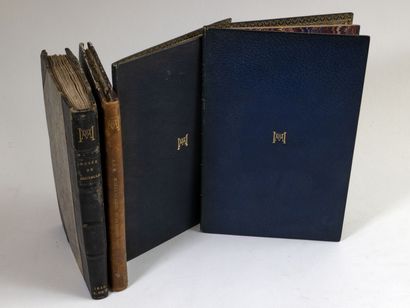 MONTAIGLON (Anatole de). Ensemble de 4 ouvrages provenant de sa bibliothèque, dont 2 catalogues de musées interfoliés et amplement annotés de sa main.