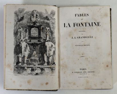 GRANDVILLE. LA FONTAINE. Fables de La Fontaine illustrées par J.J. Grandville. Nouvelle...