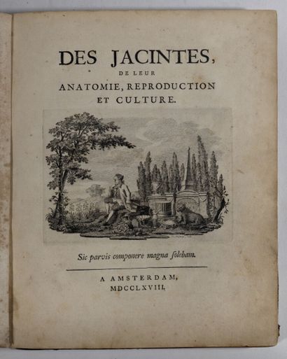 [Botanique]. [SAINT-SIMON (Maximilien-Henri de)]. Des jacintes, de leur anatomie,...