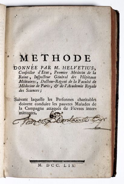 [Médecine]. Ensemble de 4 ouvrages du XVIIIe siècle. [Medicine]. Set of 4 works from...